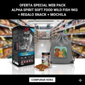 COMIDA SEMI-HÚMEDO WILD FISH 9KG+MOCHILA+SNACKS