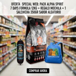 ALPHA SPIRIT ALIMENTO PERROS THE ONLY ONE 7 DAYS FORMULA SACO 12 KG+SALCHICHA 350GR