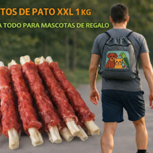 PALITOS DE PATO SABROSOS COMO PREMIO AL COMPORTAMIENTO 1KG+MOCHILA 2026