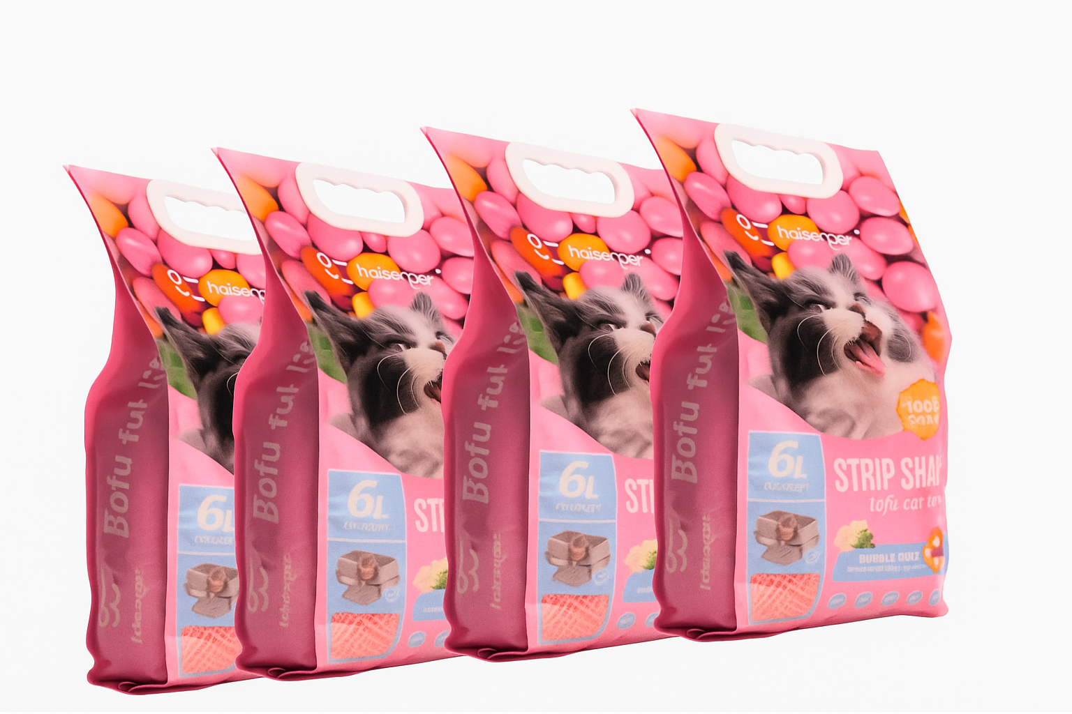 4 UNIDADES DE ARENA TOFU PREMIUM AROMA A CHICLE (6 LITROS,2,6KG) - BIODEGRADABLE - Imagen 3