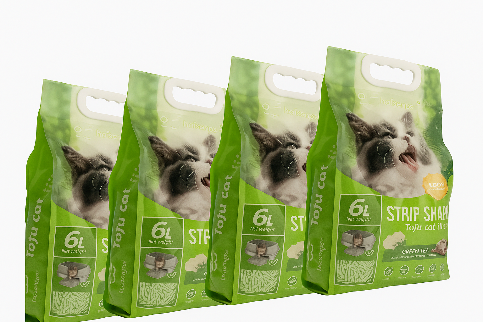 4 UNIDADES DE ARENA TOFU PREMIUM CON AROMA A TÉ 6 LITROS (2,6KG) - BIODEGRADABLE - Imagen 5