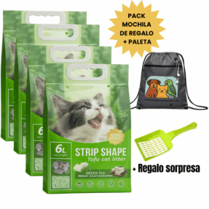 4 UNIDADES DE ARENA TOFU PREMIUM CON AROMA A TÉ 6 LITROS (2,6KG) - BIODEGRADABLE