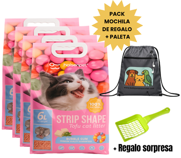 4 UNIDADES DE ARENA TOFU PREMIUM AROMA A CHICLE (6 LITROS,2,6KG) - BIODEGRADABLE