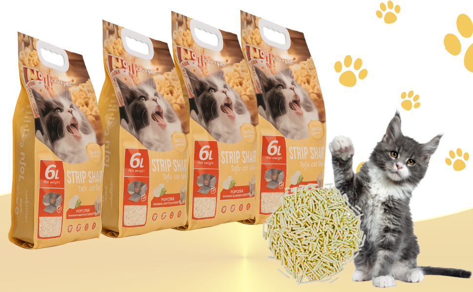 4 UNIDADES DE ARENA TOFU PREMIUM AROMA A PALOMITAS DE MAIZ (6 LITROS,2,6KG) - BIODEGRADABLE - Imagen 4