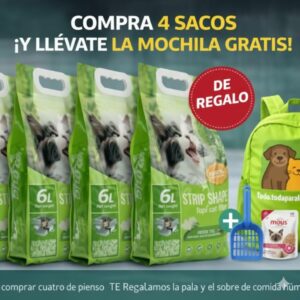 4 UNIDADES DE ARENA TOFU PREMIUM CON AROMA A TÉ 6 LITROS (2,6KG) - BIODEGRADABLE+MOCHILA 2026 DE REGALO