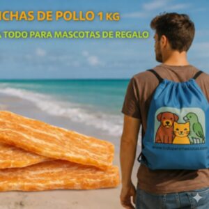 LONCHAS DE POLLO IDEALES COMO PREMIO AL BUEN COMPORTAMIENTO 1KG+MOCHILA 2026