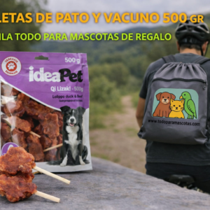 PIRULETAS DE PATO Y VACUNO 500 GR - IDEAPET+MOCHILA 2026