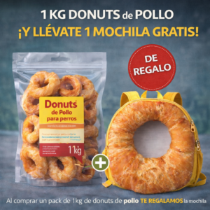 Donuts de Pollo 1 kg – Snack Natural y Saludable para Perros +Mochila 2026 de regalo