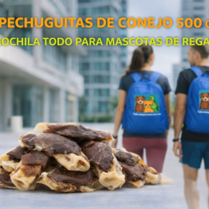 Pechuguitas de Conejo 500 g – Snack Natural y Saludable para Perros+MOCHILA 2026