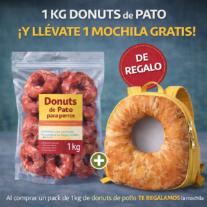 Donuts de Pato 1 kg – Snack Natural y Divertido para Perros+Mochila 2026 de regalo