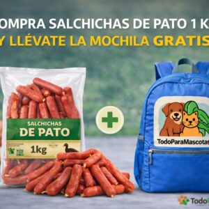 Salchichas de Pato 1 kg – Snack Natural y Sabroso para Perros+MOCHILA 2026