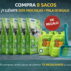 CAJA DE 8 UNIDADES DE ARENA TOFU PREMIUM CON AROMA A TÉ 6 LITROS (2,6KG) - BIODEGRADABLE