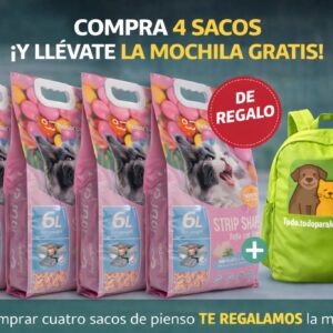 4 UNIDADES DE ARENA TOFU PREMIUM AROMA A CHICLE (6 LITROS,2,6KG) - BIODEGRADABLE+MOCHILA 2026 DE REGALO