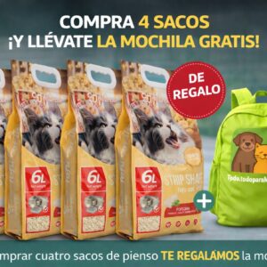4 UNIDADES DE ARENA TOFU PREMIUM AROMA A PALOMITAS DE MAIZ (6 LITROS,2,6KG) - BIODEGRADABLE+MOCHILA 2026 DE REGALO