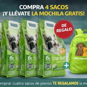 4 UNIDADES DE ARENA TOFU PREMIUM CON AROMA A TÉ 6 LITROS (2,6KG) - BIODEGRADABLE+MOCHILA 2026 DE REGALO
